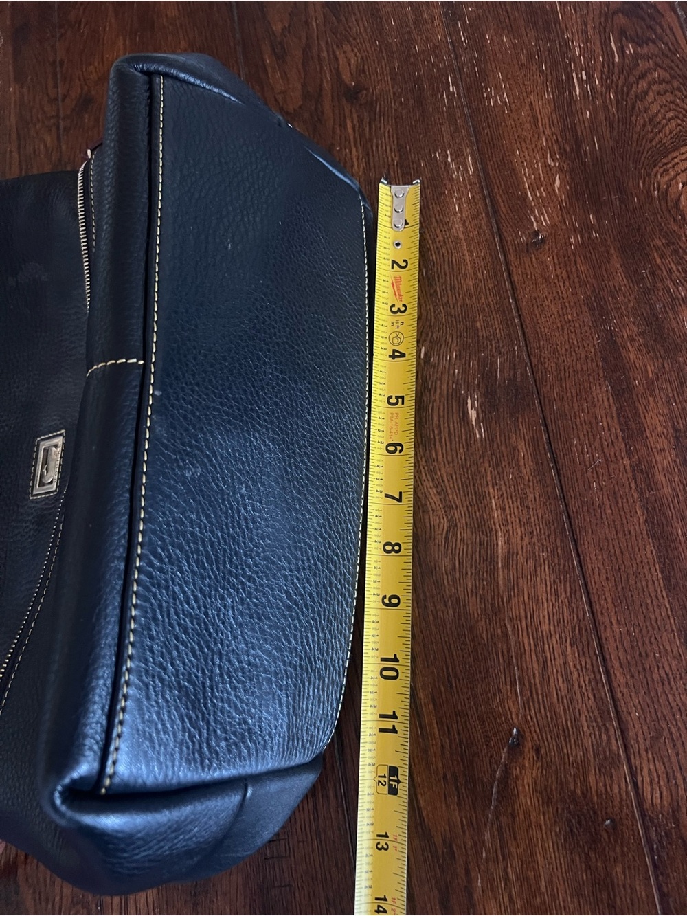 Dooney & Bourke Black large Dillen Leather Hobo Bag with Brown Strap - Picture 10 of 10